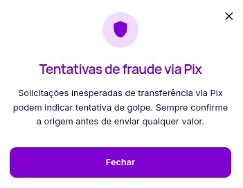 Tentativas de fraude via Pix